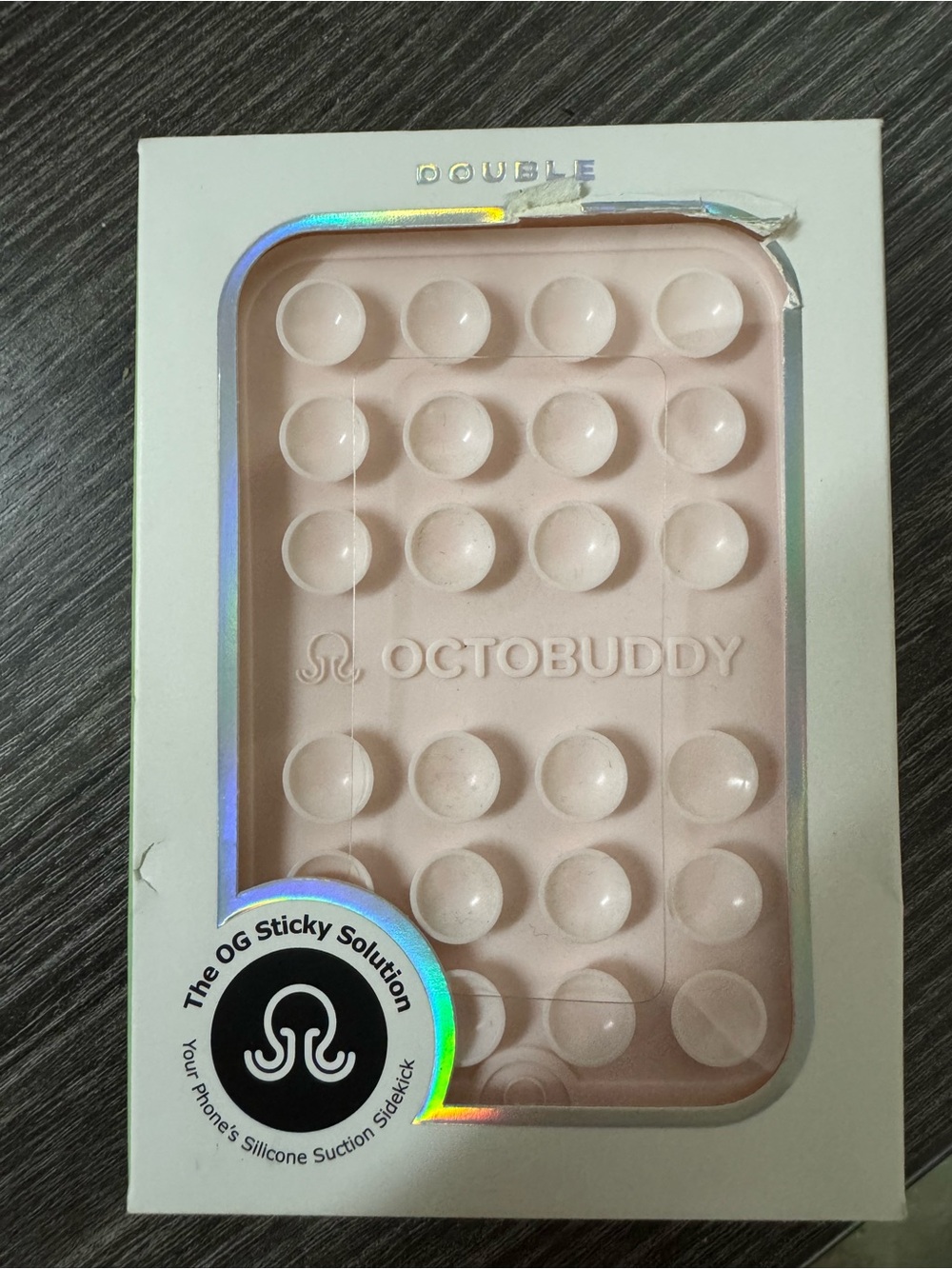Double Silicone Phone Grip - Pink. Minor package damage